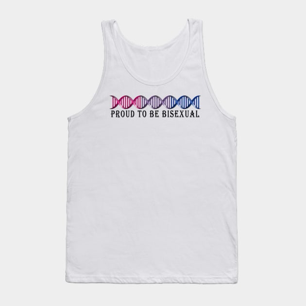 Bisexual Pride Flag Colored DNA Strand Tank Top by LiveLoudGraphics